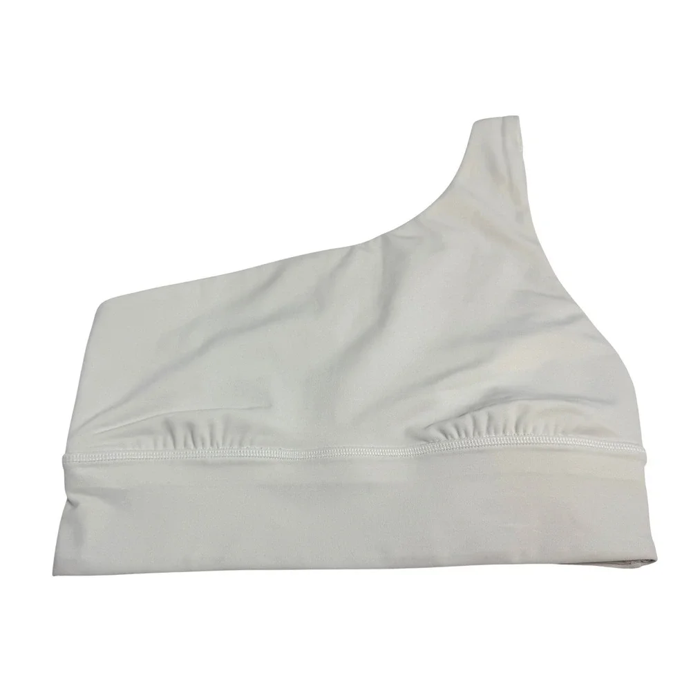 Lululemon Align One Shoulder Bra Shorts Set Ivory Nulu Yoga Athleisure 8 6